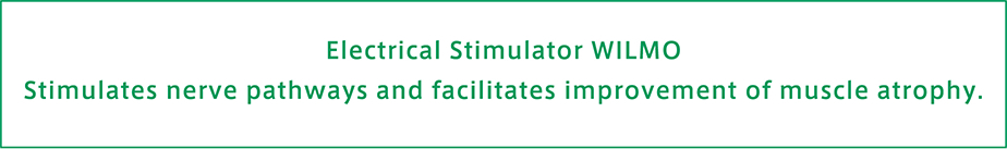 Electrical Stimulator WILMO Stimulates nerve pathways and facilitates improvement of muscle atrophy.