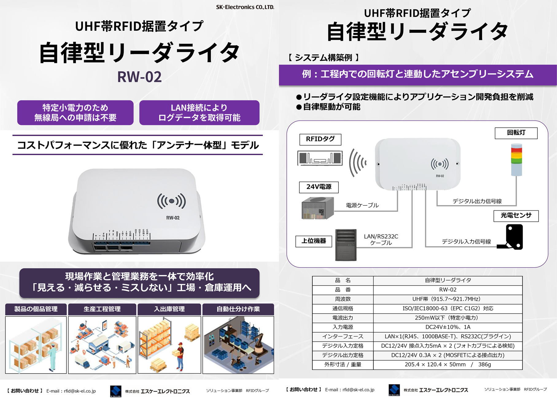 自律型リーダライタ RW-02 チラシ